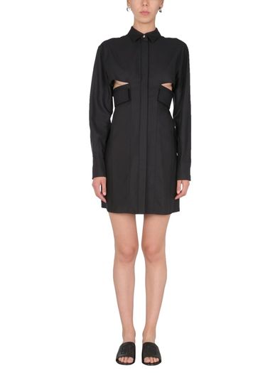 Givenchy Mini Black Cutout Cotton Shirt Dress