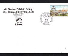 1991 Ireland Mid Western Philatelic Society Philatelic Exhibition 23rd March 1991 Exhibition cancel tying 30p Williamite War Commemorative Stamp on Illustrated Cover