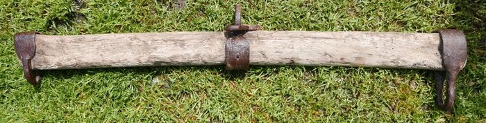 Antique Yoke Plow Farm Ox Horse Wagon Rustic Farmhouse Cabin Wall Hanging Vintage Wood Metal Primitive