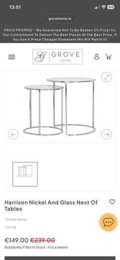 Glass nest of tables (Grove Home)