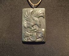 Jade Eagle and Fish Pendant Set