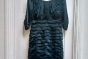 Coast pleated dress, dark green 12 UK