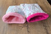 2 Guinea Pig cozy sacks - light pink and fuchsia