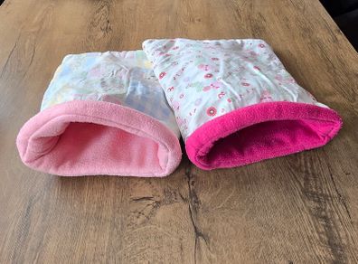 2 Guinea Pig cozy sacks - light pink and fuchsia