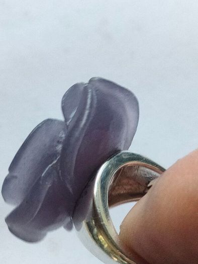 Lavender Jade Petal Sterling Silver Ring