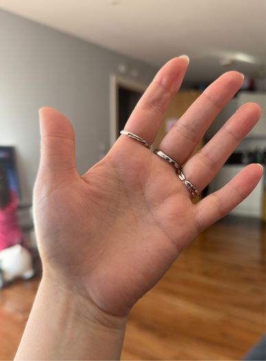 Silver tone rings