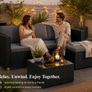 Luxury Rattan Corner Sofa Set with Footstool and Glass Coffee Table Image 2