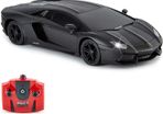 Lamborghini Aventador Official Licensed Remote Control Car with Working Lights, Radio Controlled On Road RC Car 1:24 Scale, 2.4Ghz Matte Black, Great Toys for Boys and Girls