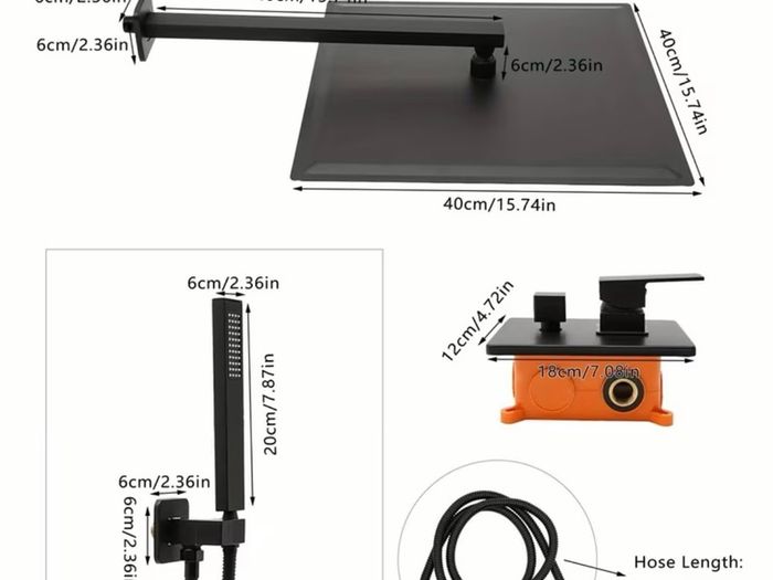 Concealed Shower Mixer With 40cm Shower Head