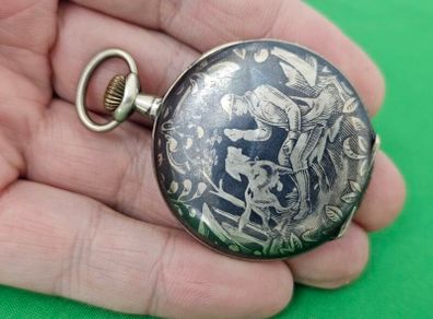 Antique Silver Swiss Made Early 1900s Pocket watch