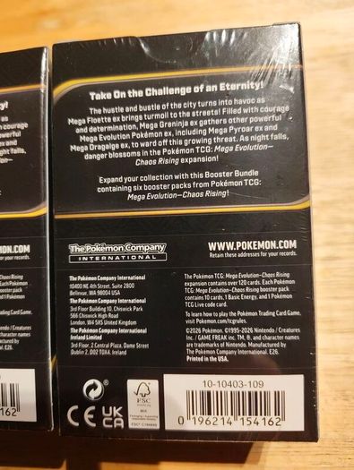 Pokemon Tcg Mega Evolution Chaos Rising booster bundle X2