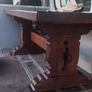 Antique 19th Century oak Monastery Table chunky well made solid with amazing patina comes with two large oak benches Image 2