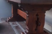 Antique 19th Century oak Monastery Table chunky well made solid with amazing patina comes with two large oak benches