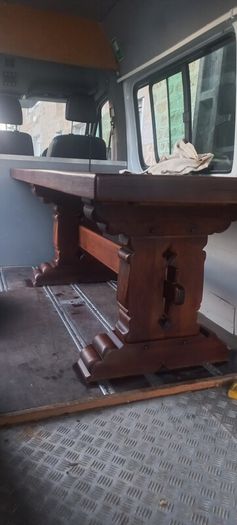 Antique 19th Century oak Monastery Table chunky well made solid with amazing patina comes with two large oak benches