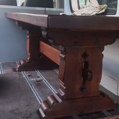 Antique 19th Century oak Monastery Table chunky well made solid with amazing patina comes with two large oak benches