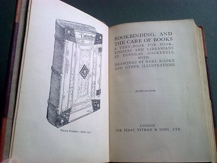 Bookbinding and the care of books Leather bound by owner Belfast N. Ireland