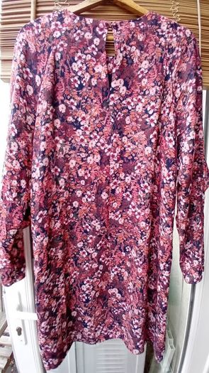 Floral Frill-sleeved Shift Dress