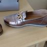 Gabor Comfort Bronze Metallic Leather Chain Loafers Size UK 7 Image 6