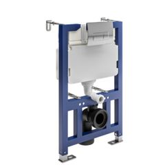 Wall Hung  820mm Frame & Cistern, Chrome Pneumatic Flush Plate