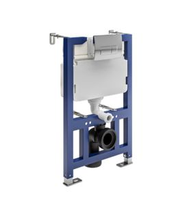 Wall Hung  820mm Frame & Cistern, Chrome Pneumatic Flush Plate