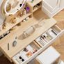 Dressing Table with Round Mirror and Lights, Small Vanity Desk with Stool Image 6