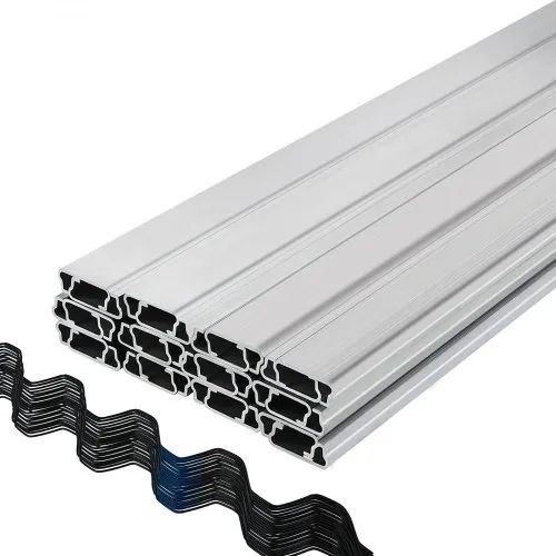 Spring Wire and Lock Channel, 6.56ft Spring Lock & U-Channel Bundle for Greenhouse, 40 Packs PE Coated Spring Wire & Aluminum