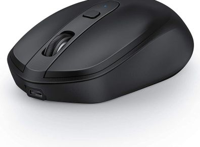 Bluetooth Mouse Wireless, 2.4G + Bluetooth 4.0 Rechargeable Optical Mouse for Desktop/Laptop/Tablet/ and Windows/MacOS/Linux/iOS/iPad OS (13.1 or later), Black
