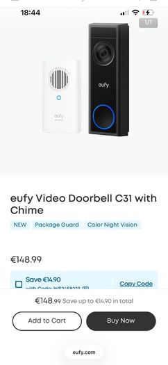 Eufy C31camera doorbell