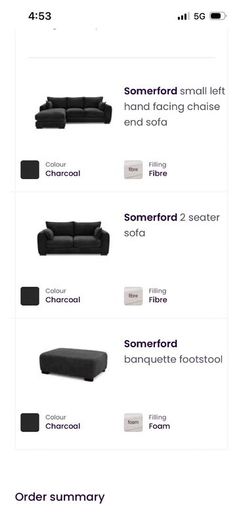 DFS Charcoal sofa set