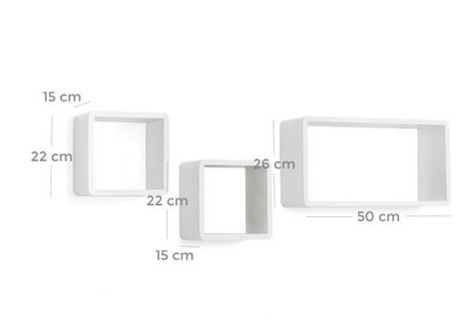 New Set of 3 White Floating Wall Shelves - FREE P&P