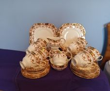 42 Piece ARKLOW  " Royal Linden " Bone China  Tea Set