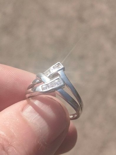 Sterling Silver Double Wishbone Engagement ring