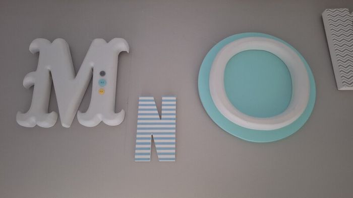 Alphabet wooden wall art.