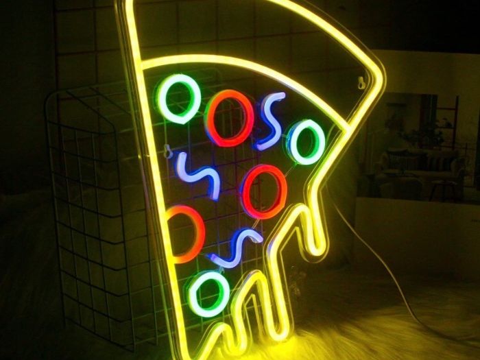 Pizza Neon Light Acrylic Led Sign Food Shape Neon Signs for Wall