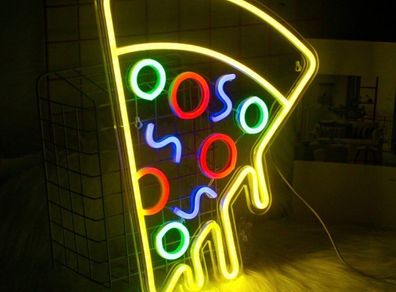 Pizza Neon Light Acrylic Led Sign Food Shape Neon Signs for Wall