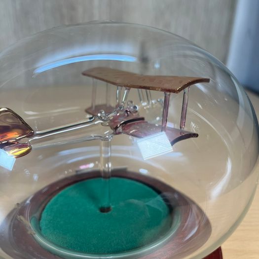 Vintage Northumbrian Glass Tiger Moth and Spitfire Glass Plane Ornament
