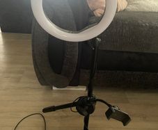 Ring light with phone attachment