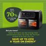 Vortx Vizion Dual Compartment Air Fryer Oven with Digital Touch Panel, 11L, Black Image 5