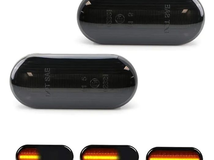 LED Side Marker Turn Signal Light Smoked Lens Sequential Blink Amber for VW