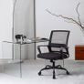 Adjustable office chair, ergonomic mesh swivel seat, with lumbar support, height adjustment, 360 degree rotation, and tilt function, mesh backrest for home office(Black) Image 2