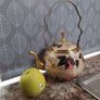 Large Brass / Enamel Teapot Image 2