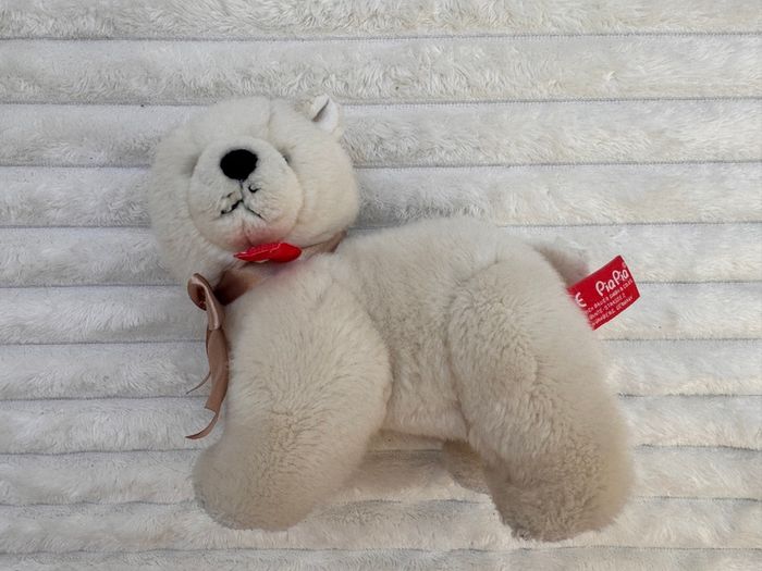 Pia Pia Club by Heinrich Bauer Germany white Bear Plush approx. 19 cm. Used Please see photos