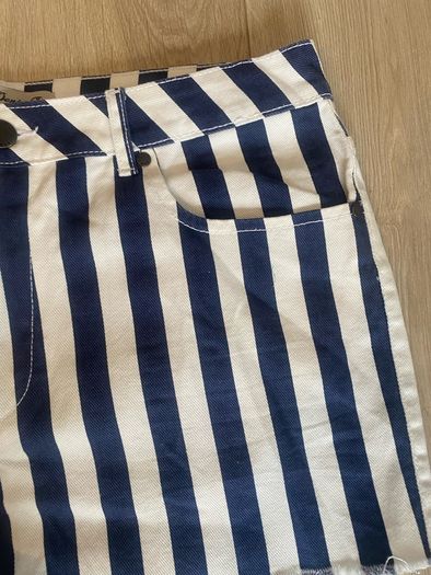Navy and White Stripe Nautical Shorts UK 14