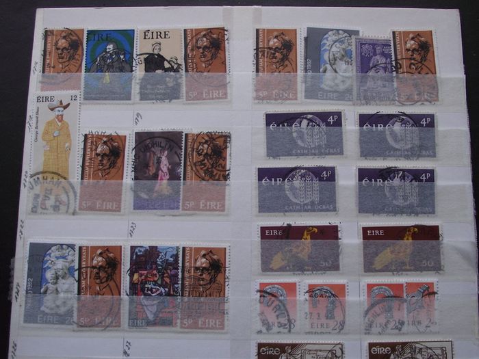 A huge collection of postal cancellations on Irish stamps