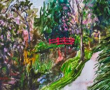 japanese gardens Watercolour