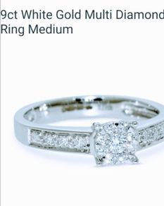 9 CT White Gold Multi Diamond Ring