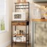 5 Tier Coffee Bar Station, Coffee Stand with Fabric Drawers, 8 S-Shaped Hooks Image 9