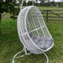Hanging Egg Chair Rattan Style Cushion & Metal Frame Image 2