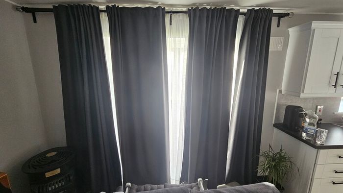 Room darkening curtains