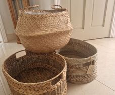 Large Woven/Wicker Baskets x 3